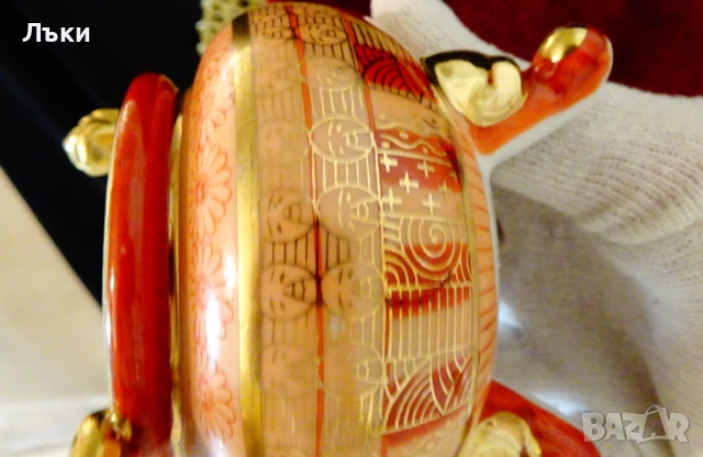 Японско порцеланово кадило,тамянник,злато. , снимка 5 - Антикварни и старинни предмети - 54083542