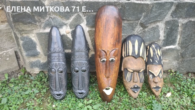 Дървени маски за закачане на стена, снимка 1