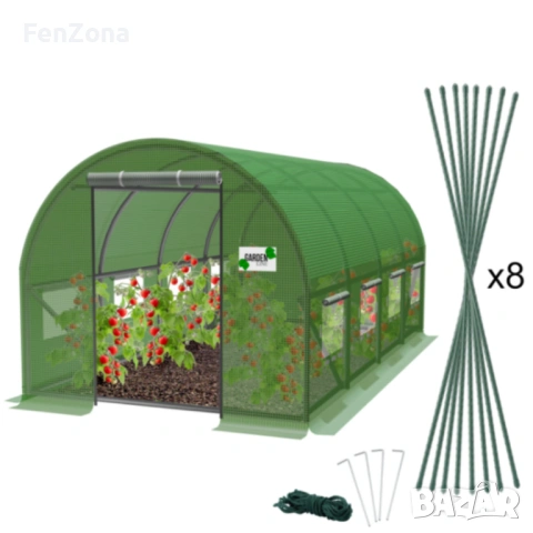 Градиснка оранжерия със стабилна конструкция - перфектен микроклимат за вашите растения - 6 х 3 х 2м, снимка 6 - Оранжерии - 54051544
