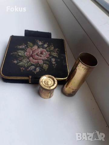 Стара немска пудриера с цилиндър за червило - винтич, снимка 5 - Антикварни и старинни предмети - 53964886