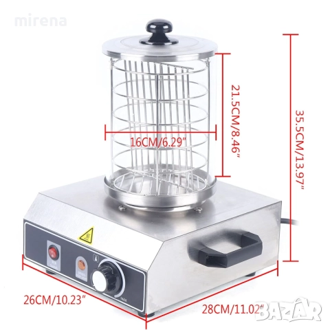 Професионален уред за наденички, хот-дог, неръждаема стомана 15, снимка 3 - Обзавеждане на кухня - 51537365