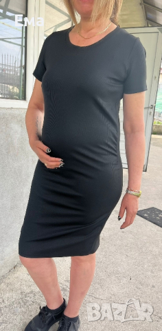     Рипсена рокля за бременни , снимка 6 - Дрехи за бременни - 44992291
