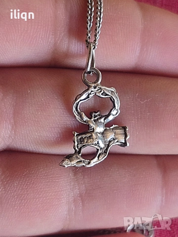 Сребърен синджир с висулка. 49см. Цена 23,99лв. За Севлиево безплатна доставка., снимка 4 - Колиета, медальони, синджири - 51461673