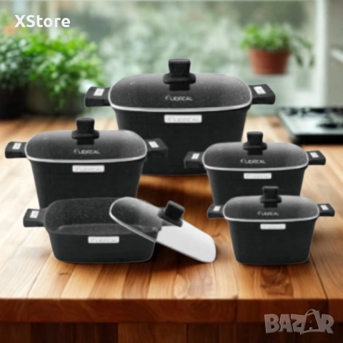 Комплект касероли от 10 части Lexical, серия IMPERIAL FLEX SERIES от гранит, снимка 3 - Съдове за готвене - 52507392
