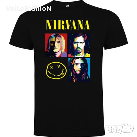 Нова мъжка тениска на музикалната група NIRVANA, снимка 1 - Тениски - 46767678