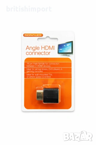 Ъглов 90-градусов HDMI конектор (мъжки към женски)