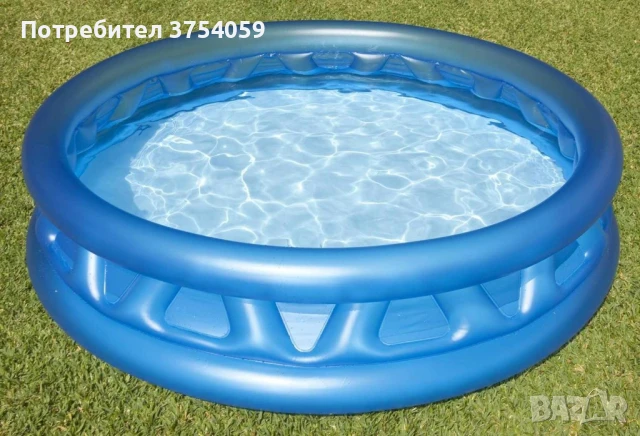 Кръгъл надуваем басейн с 3 въздушни камери,уникална конструкция, снимка 1
