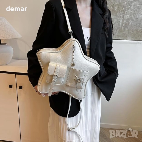 Чанта Homvik с форма на звезда, сладка естетическа Y2K ретро готическа чанта през рамо, снимка 3 - Чанти - 51786295