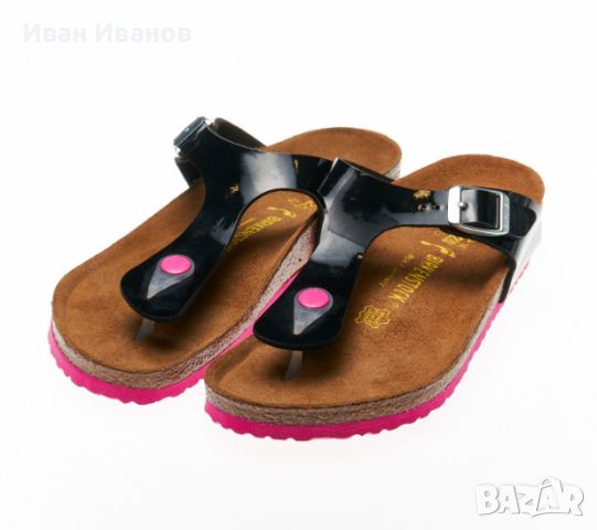 Birkenstock чехли Gizeh черни  номер 38, снимка 2 - Чехли - 46417876