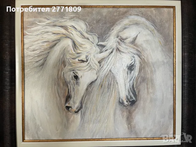 Картина - Маслени бои - Коне, снимка 2 - Картини - 50274933