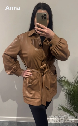 Яке. Стилно, модерно. Изкуствена кожа, подходящо за размери S-M🧥🌸🔥