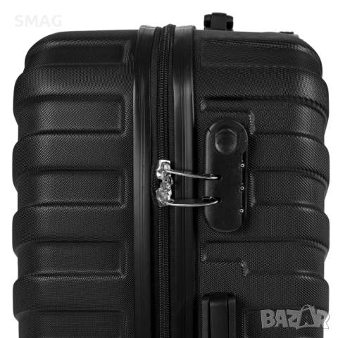 Куфар за пътуване с колелца 60л, черен_1233323, снимка 4 - Куфари - 52188384