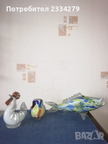 Стари фигури, статуетки от цветно стъкло, кристал,,морано", снимка 3 - Статуетки - 53066199