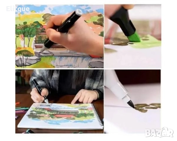 Комплект от маркери с алкохолна основа с две страни и калъф за съхранение - 48бр/60бр/80бр Всички мо, снимка 4 - Рисуване и оцветяване - 52906174