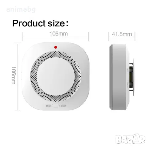 ANIMABG Интелигентна противопожарна защита, Wifi детектор за дим, снимка 6 - Друга електроника - 49698296