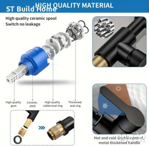 Модерен Роботизиран Смесител за Мивка – 1080° Завъртаем | Високо Налягане | Два Режима | , снимка 5 - Смесители - 50918578