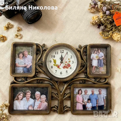 Рамка за снимки с часовник 2 в 1 - Дървото на живота, снимка 4 - Декорация за дома - 52573480