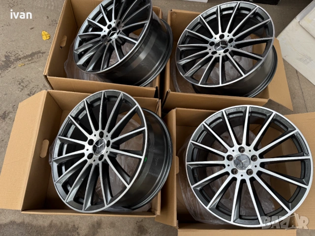 4 бр. чисто нови алуминиеви джанти спорт пакет Mercedes 20'' 5x112 , централен отвор 66.5, снимка 4 - Гуми и джанти - 53039945