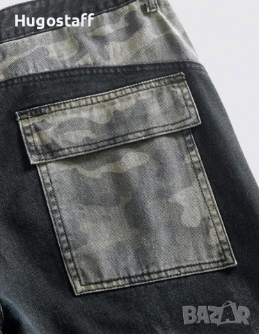 Нови baggy дънки Casual Loose Fit Jeans двойни камуфлажни панталони карго Л/34, снимка 4 - Дънки - 53031106