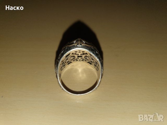 Османски военен Сребърен пръстен 925, снимка 7 - Антикварни и старинни предмети - 45845524