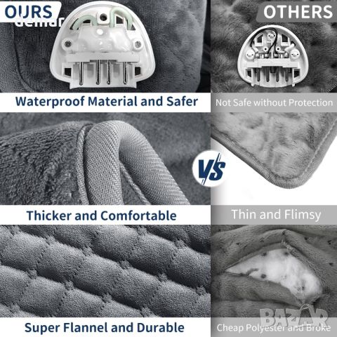 Нагревателна подложка за облекчаване на болки в гърба, врата и корема, 6 степени, 30х60 см, снимка 3 - Други - 45622214