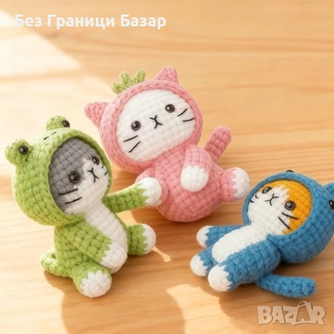 Нов Стартов комплект плетене на една кука коте DIY за начинаещи, видео, снимка 6 - Други - 53842952