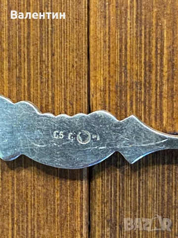 #2504# Комплект: купа за бонбони + лъжица + щипки. Винтидж. Посребрен. Маркиран. От Холандия., снимка 5 - Прибори за хранене, готвене и сервиране - 50685284