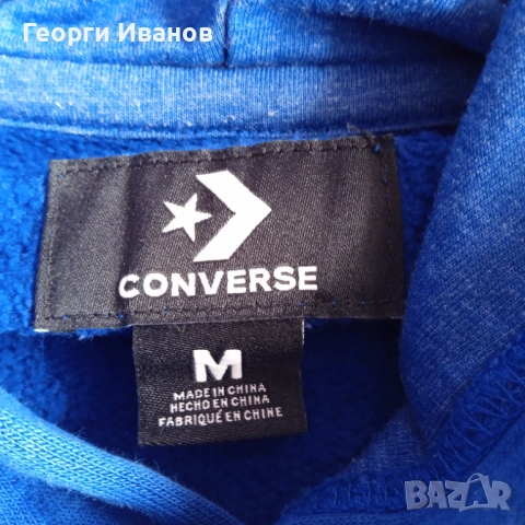 КАТО НОВ CONVERSE M/L QR-code 100% ОРИГИНАЛЕН суичър худи горница топ Royal Blue sweatshirt hoodie, снимка 4 - Суичъри - 53440465