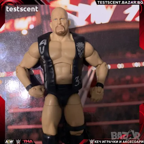 Екшън фигура WWE Stone Cold Steve Austin Ледения Стив Остин Mattel Elite figure играчка WWF WCW, снимка 1 - Други - 48438531