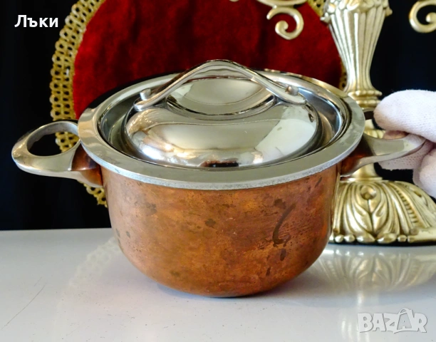 Шведска медна тенджера Patina,етикет. 