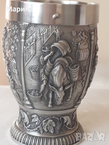 Немски чаши за вино и ракия от калай Antik*Vintage, снимка 3 - Антикварни и старинни предмети - 45097359