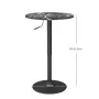 Бар маса HOMCOM за 2 души, регулируема височина, мраморен вид, 60 x 60 x 68-93.5 см, черна , снимка 9