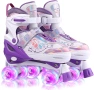 Ролкови кънки Hikole за момичета с 4 колела с ярки, регулируеми, дишащи 35-39 номер, снимка 1