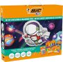 BIC Kids Комплект надуваеми играчки за оцветяване Космически дизайни, моливи, флумастри, лепила, 34 