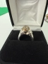 Дизайнерски сребърен пръстен с злато и сваровски. №7635, снимка 2