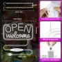 Нова LED неонова табела Open Welcome, 10 нива яркост, USB Знак отворено, снимка 4