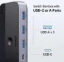 Суич Ugreen CM662 USB 3.0 Switch 2-in-4 Switch + 2x USB-A кабел - черен, снимка 7