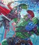 Маслена живопис: Thor vs Hulk/ Тор срещу Хълк, снимка 1 - Картини - 45108121