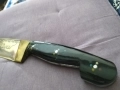Дълъг ловен нож каракулак нов гравиран маркиран дълъг 605мм острие 417мм на 60мм месингов обков, снимка 15