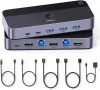 НОВ UGREEN USB 3.0 HDMI KVM превключвател с 4 USB 3.0 порта 4K@60Hz, 2 HDMI кабела, 2 USB кабела..., снимка 1