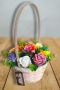 Ръчно изработена кошничка с ароматни сапунени рози Идеален подарък за всеки повод , снимка 1