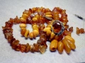 3 Стари КЕХЛИБАРЕНИ БИЖУТА Ар НУВО Пръстен и 2 Колиета 100% НАТУРАЛЕН БАЛТИЙСКИ КЕХЛИБАР Янтар Amber, снимка 1