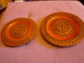 Дървена чиния с медни нишки фи 125 и 145 мм нови, снимка 1