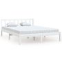 vidaXL Рамка за легло, бяла, борова дървесина масив, 160x200 cм, снимка 1 - Спални и легла - 45807441