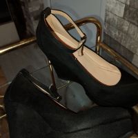 Черни Велурени обувки , снимка 7 - Дамски обувки на ток - 45825694