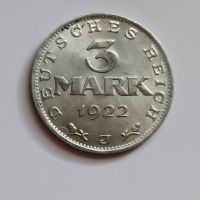 3 марки 1922 Германия буква J Юбилейта монета за Ваймарската конституция (1919), снимка 3 - Нумизматика и бонистика - 45099577