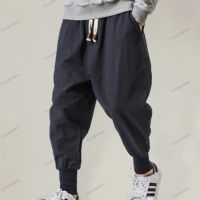 Мъжки хип-хоп дишащи памучни ленени панталони, 3цвята , снимка 2 - Панталони - 45714128