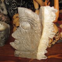 Творение на изкуството, издълбан камък с планински кристал. 14х9см. Подходящо за подарък, снимка 4 - Подаръци за мъже - 45892457
