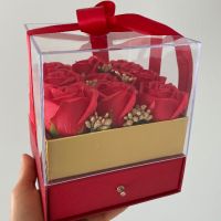 Аранжирани сапунени рози в кутии букет в кутия подарък цветя, снимка 1 - Декорация за дома - 45466332