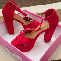 Велурени Дамски Обувки с Ток номер 37, снимка 1 - Дамски обувки на ток - 45022897